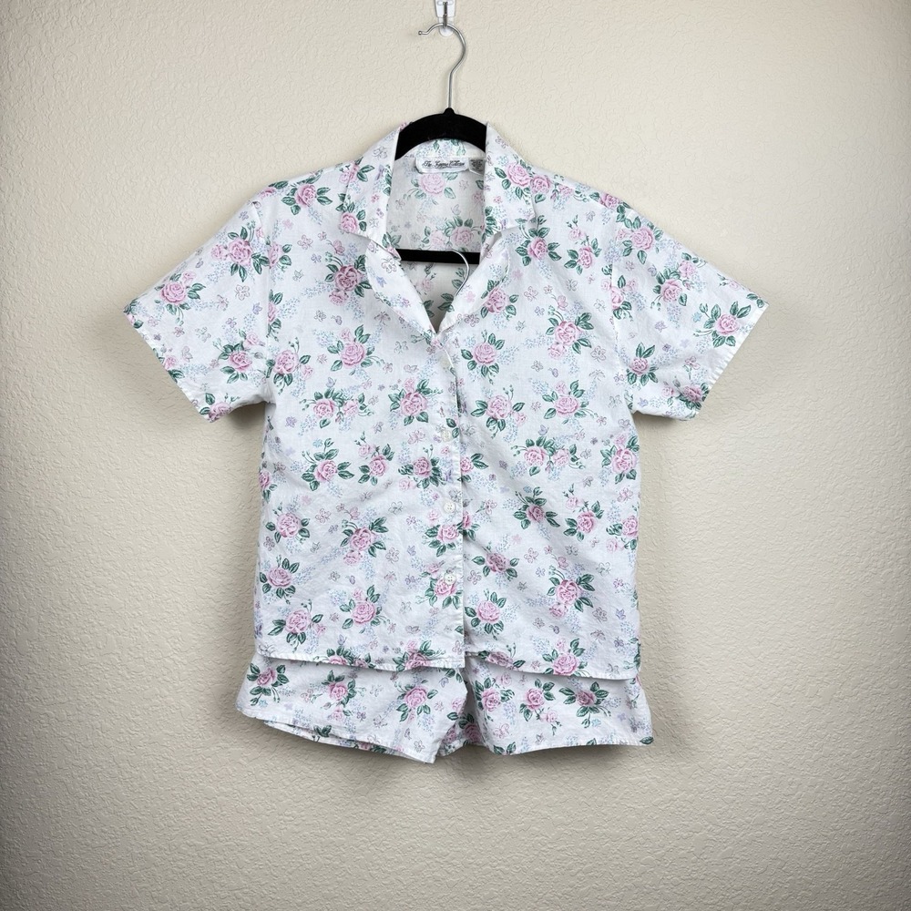 Vtg The Lingerie Collection‎ Women's 2-Piece Pajama Shorts Set Cottagecore XS